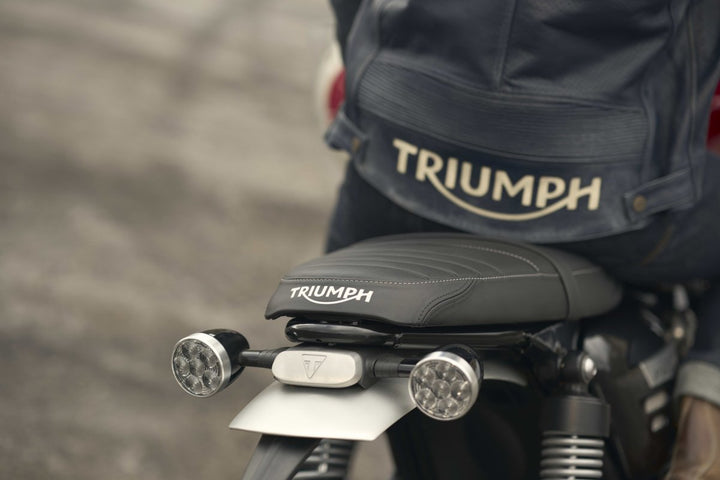 Triumph Braddan Gold Retro Air Race Black Leather Jacket - XS - Triumph Braddan Gold Retro Air Race Black Leather Jacket - Tatoo Tee