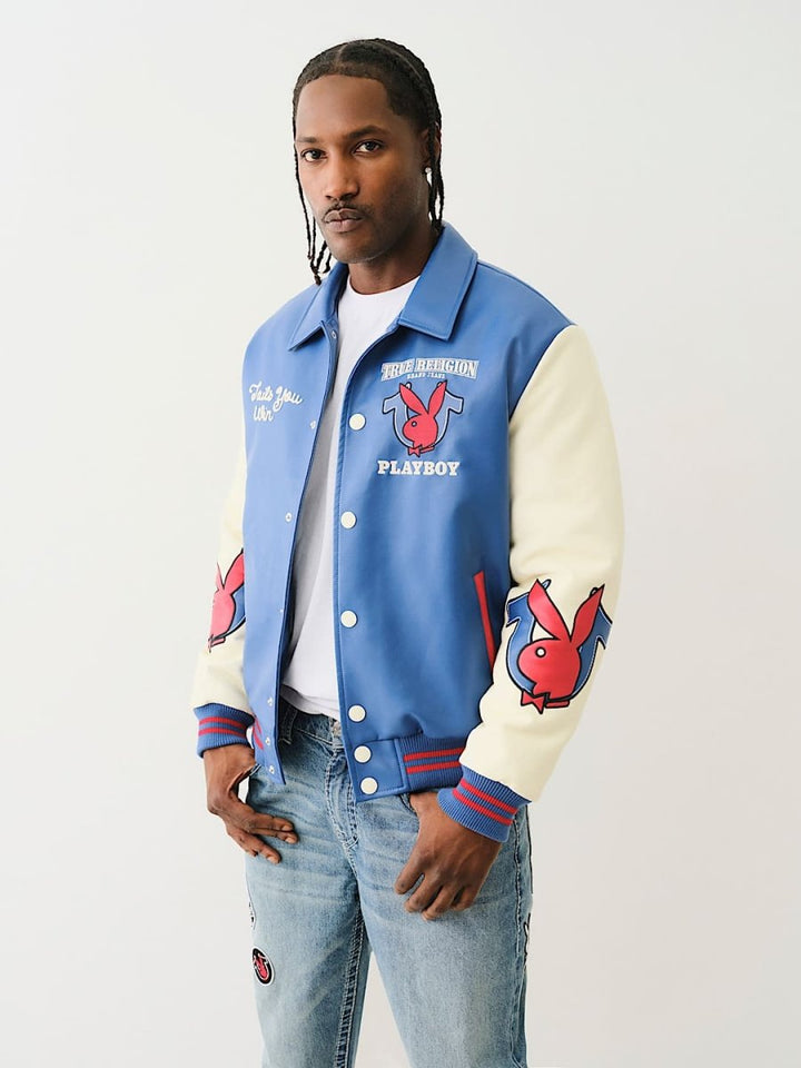 TRUE RELIGION X PLAYBOY BOMBER VARSITY JACKET - XS - TRUE RELIGION X PLAYBOY BOMBER VARSITY JACKET - Tatoo Tee