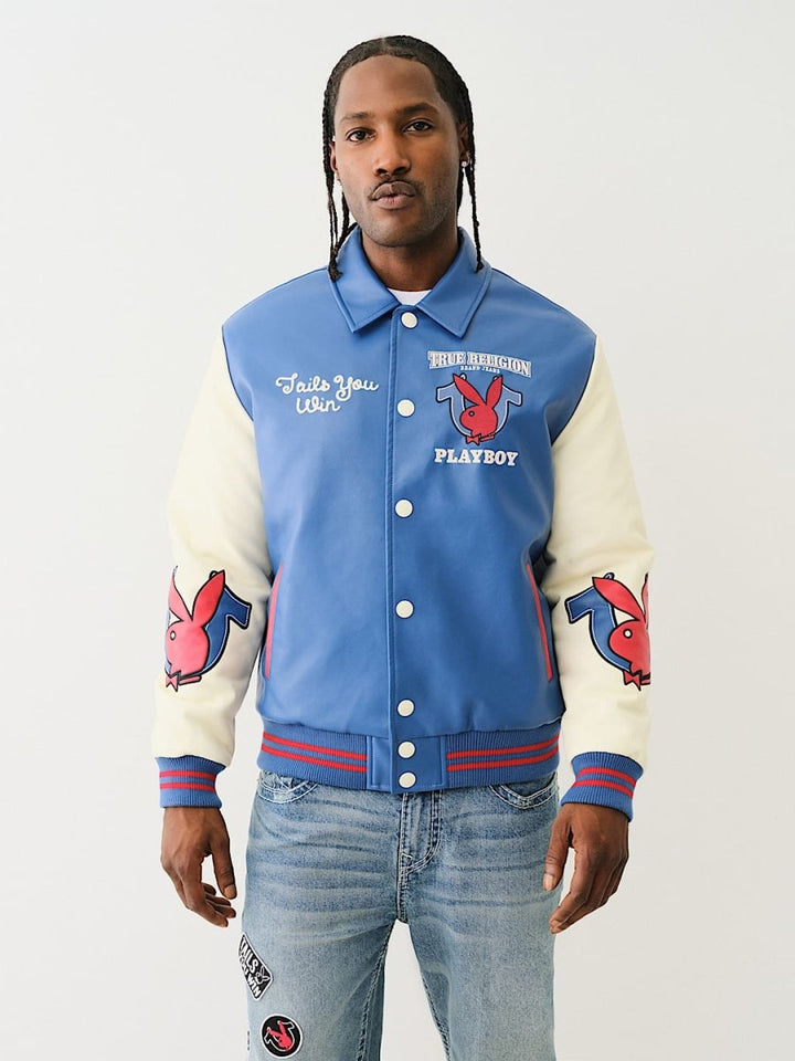 TRUE RELIGION X PLAYBOY BOMBER VARSITY JACKET - XS - TRUE RELIGION X PLAYBOY BOMBER VARSITY JACKET - Tatoo Tee