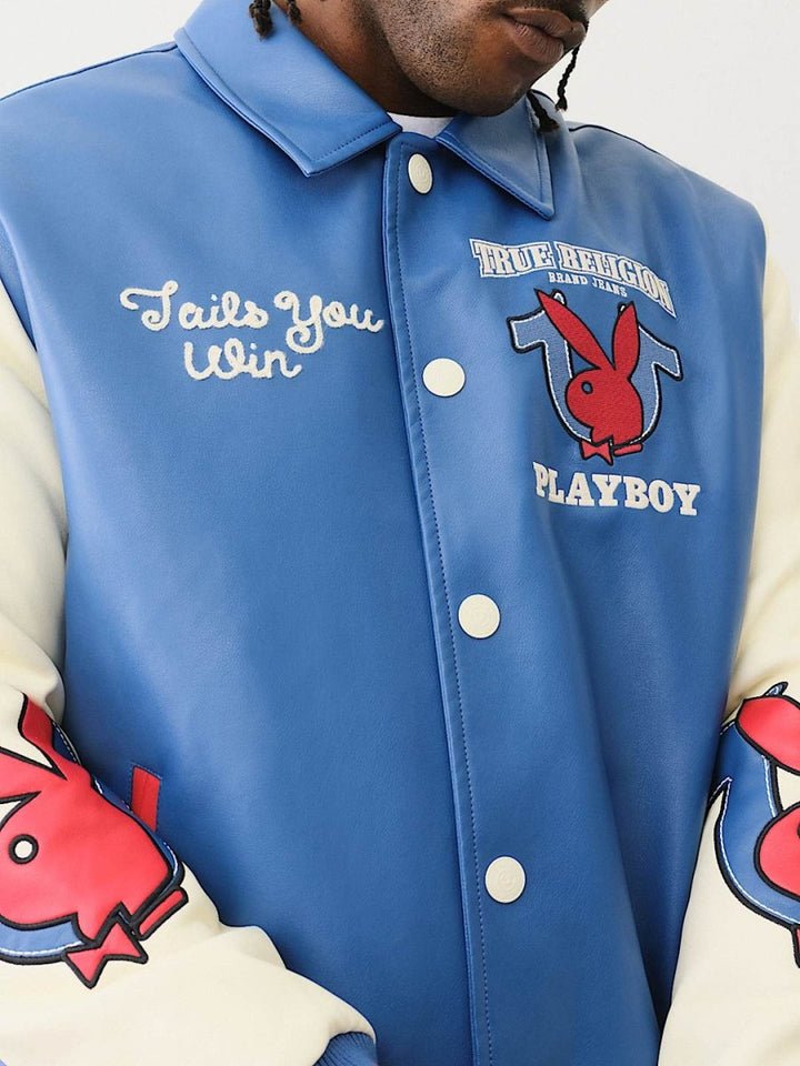TRUE RELIGION X PLAYBOY BOMBER VARSITY JACKET - XS - TRUE RELIGION X PLAYBOY BOMBER VARSITY JACKET - Tatoo Tee