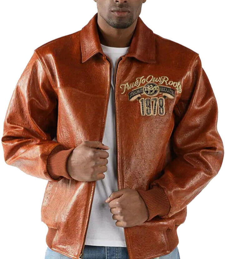True To Our Roots Brown Leather Jacket - XXS - True To Our Roots Brown Leather Jacket - Tatoo Tee