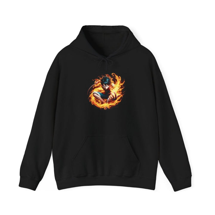 Unisex Fire Spirit Hoodie | Anime Inspired Sweatshirt | Cozy Gift for Fans - S - Black - Unisex Fire Spirit Hoodie | Anime Inspired Sweatshirt | Cozy Gift for Fans - Tatoo Tee