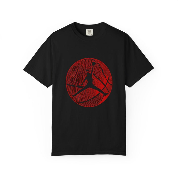 Unisex Garment - Dyed Jordan Graphic T-Shirt - Retro Basketball Style - Black - S - Unisex Garment - Dyed Jordan Graphic T-Shirt - Retro Basketball Style - Tatoo Tee