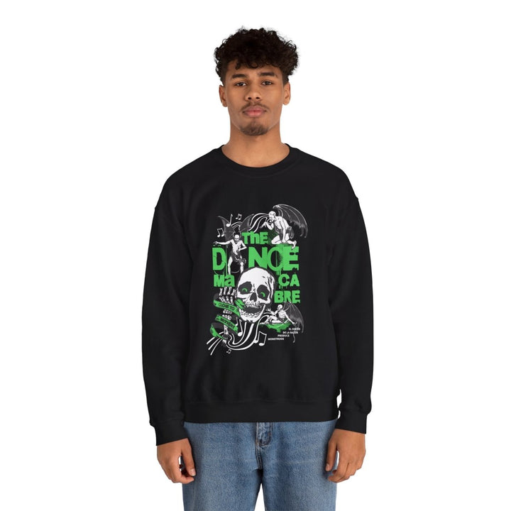 Unisex Heavy Blend™ Crewneck Sweatshirt - The Dance Macabre Graphic Tee - Perfect for Halloween and Music Lovers - S - Antique Cherry Red - Unisex Heavy Blend™ Crewneck Sweatshirt - The Dance Macabre Graphic Tee - Perfect for Halloween and Music Lovers - Tatoo Tee