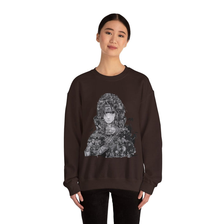 Unisex Heavy Blend™ Crewneck Sweatshirt with Artistic Warrior Design - S - Antique Cherry Red - Unisex Heavy Blend™ Crewneck Sweatshirt with Artistic Warrior Design - Tatoo Tee