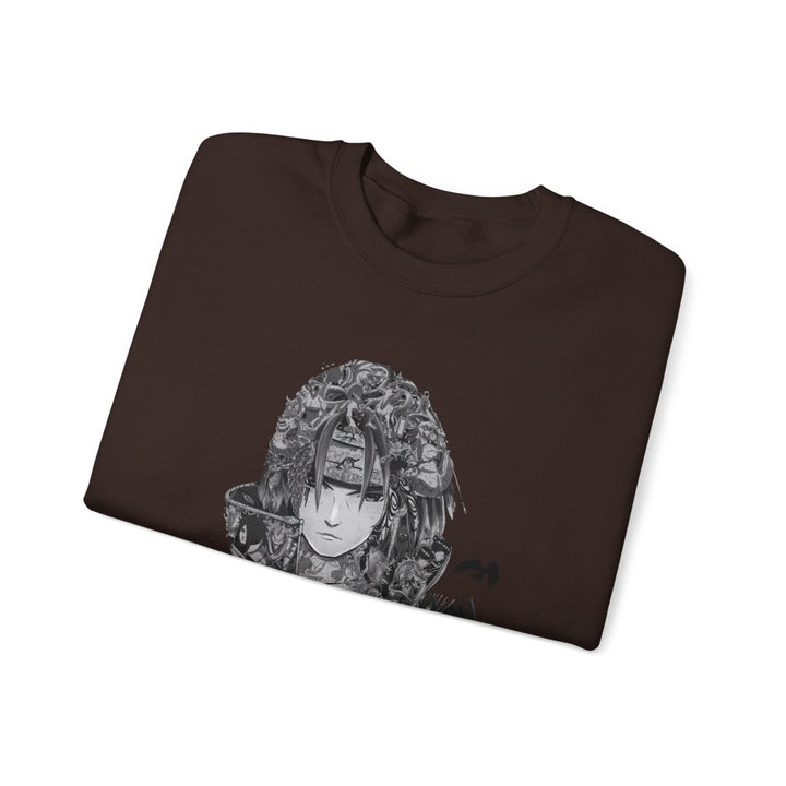 Unisex Heavy Blend™ Crewneck Sweatshirt with Artistic Warrior Design - S - Antique Cherry Red - Unisex Heavy Blend™ Crewneck Sweatshirt with Artistic Warrior Design - Tatoo Tee