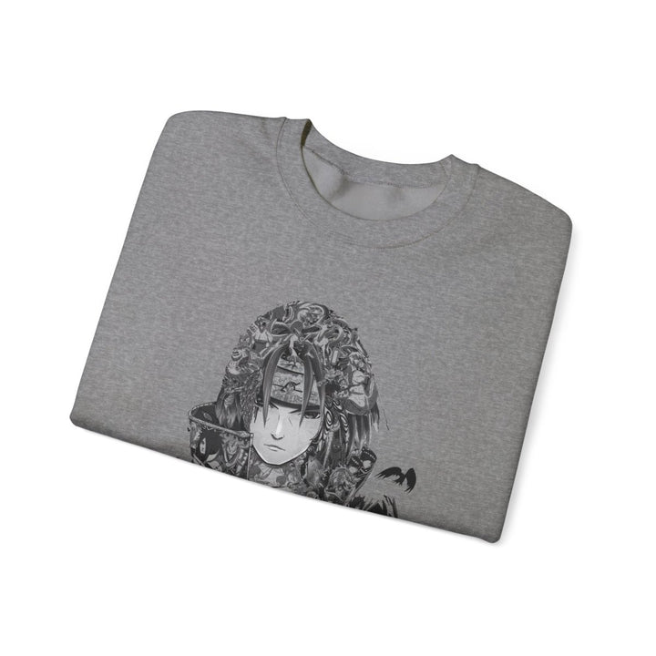 Unisex Heavy Blend™ Crewneck Sweatshirt with Artistic Warrior Design - S - Antique Cherry Red - Unisex Heavy Blend™ Crewneck Sweatshirt with Artistic Warrior Design - Tatoo Tee