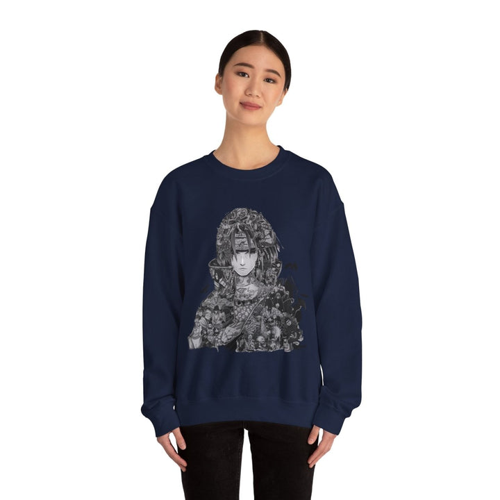Unisex Heavy Blend™ Crewneck Sweatshirt with Artistic Warrior Design - S - Antique Cherry Red - Unisex Heavy Blend™ Crewneck Sweatshirt with Artistic Warrior Design - Tatoo Tee