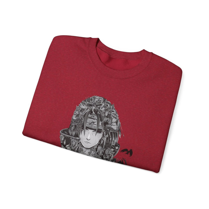 Unisex Heavy Blend™ Crewneck Sweatshirt with Artistic Warrior Design - S - Antique Cherry Red - Unisex Heavy Blend™ Crewneck Sweatshirt with Artistic Warrior Design - Tatoo Tee