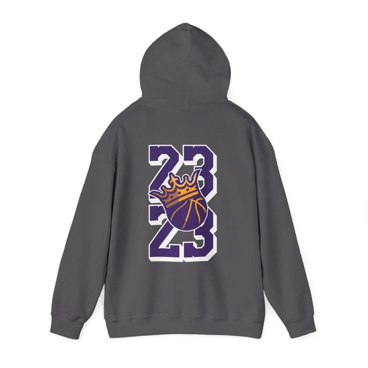 Unisex Heavy Blend™ Hooded Sweatshirt - Celebrate '23 with Basketball Crown Design - Purple - S - Unisex Heavy Blend™ Hooded Sweatshirt - Celebrate '23 with Basketball Crown Design - Tatoo Tee