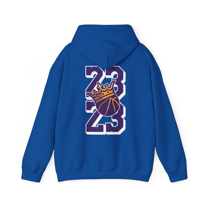 Unisex Heavy Blend™ Hooded Sweatshirt - Celebrate '23 with Basketball Crown Design - Purple - S - Unisex Heavy Blend™ Hooded Sweatshirt - Celebrate '23 with Basketball Crown Design - Tatoo Tee