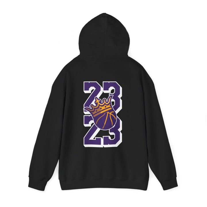 Unisex Heavy Blend™ Hooded Sweatshirt - Celebrate '23 with Basketball Crown Design - Purple - S - Unisex Heavy Blend™ Hooded Sweatshirt - Celebrate '23 with Basketball Crown Design - Tatoo Tee