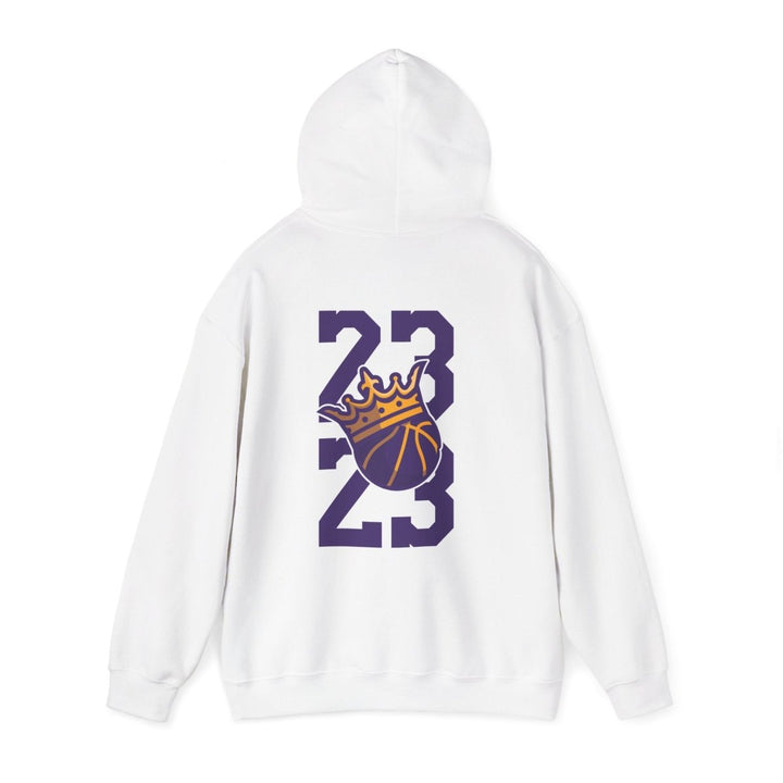 Unisex Heavy Blend™ Hooded Sweatshirt - Celebrate '23 with Basketball Crown Design - Purple - S - Unisex Heavy Blend™ Hooded Sweatshirt - Celebrate '23 with Basketball Crown Design - Tatoo Tee
