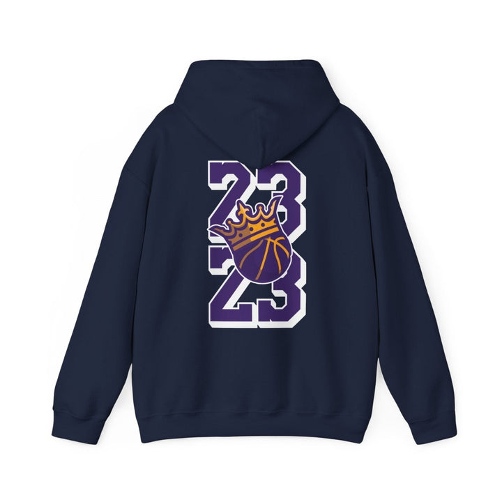 Unisex Heavy Blend™ Hooded Sweatshirt - Celebrate '23 with Basketball Crown Design - Purple - S - Unisex Heavy Blend™ Hooded Sweatshirt - Celebrate '23 with Basketball Crown Design - Tatoo Tee