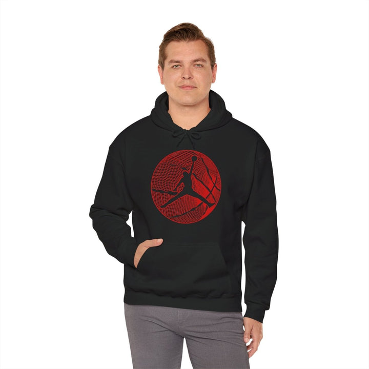 Unisex Heavy Blend™ Hooded Sweatshirt - Retro Jordan Basketball Design - Black - S - Unisex Heavy Blend™ Hooded Sweatshirt - Retro Jordan Basketball Design - Tatoo Tee