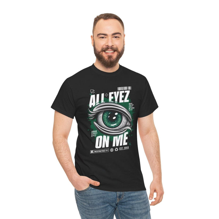 Unisex Heavy Cotton Tee - 'All Eyez On Me' Graphic Tee for Music Lovers - Red - S - Unisex Heavy Cotton Tee - 'All Eyez On Me' Graphic Tee for Music Lovers - Tatoo Tee