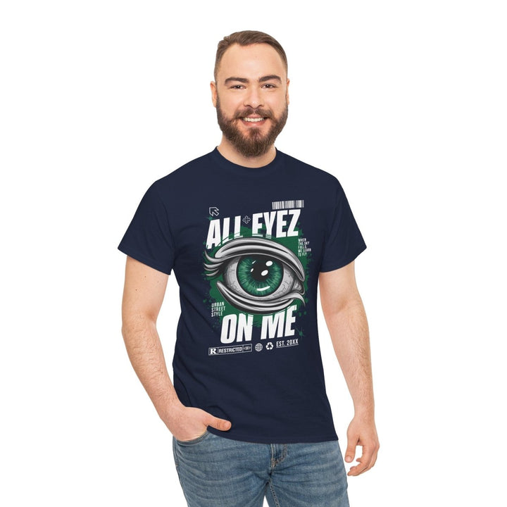 Unisex Heavy Cotton Tee - 'All Eyez On Me' Graphic Tee for Music Lovers - Red - S - Unisex Heavy Cotton Tee - 'All Eyez On Me' Graphic Tee for Music Lovers - Tatoo Tee