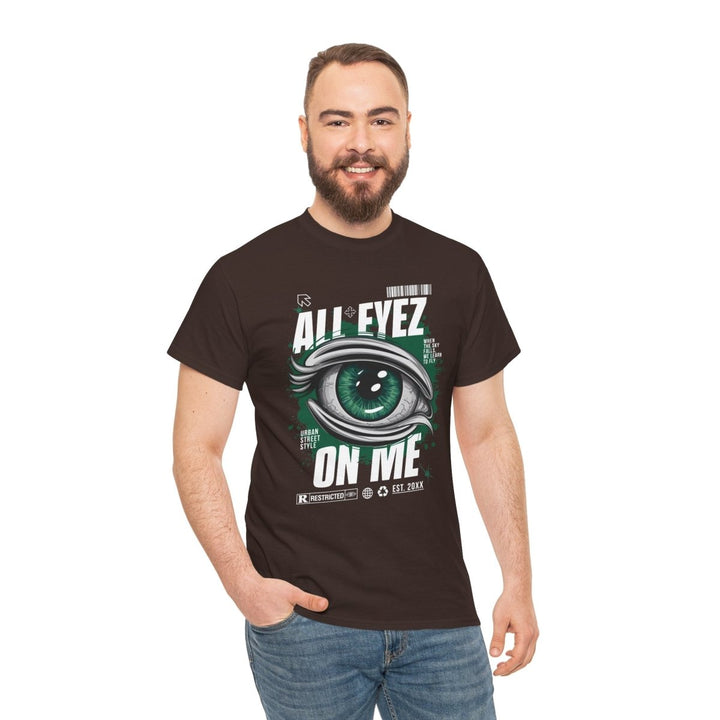 Unisex Heavy Cotton Tee - 'All Eyez On Me' Graphic Tee for Music Lovers - Red - S - Unisex Heavy Cotton Tee - 'All Eyez On Me' Graphic Tee for Music Lovers - Tatoo Tee