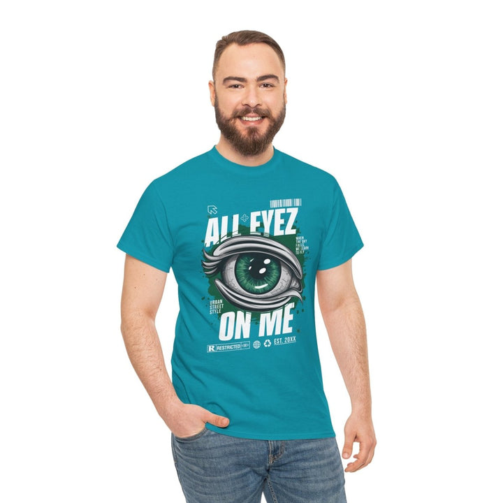 Unisex Heavy Cotton Tee - 'All Eyez On Me' Graphic Tee for Music Lovers - Red - S - Unisex Heavy Cotton Tee - 'All Eyez On Me' Graphic Tee for Music Lovers - Tatoo Tee
