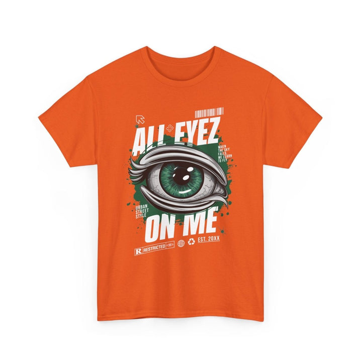 Unisex Heavy Cotton Tee - 'All Eyez On Me' Graphic Tee for Music Lovers - Red - S - Unisex Heavy Cotton Tee - 'All Eyez On Me' Graphic Tee for Music Lovers - Tatoo Tee