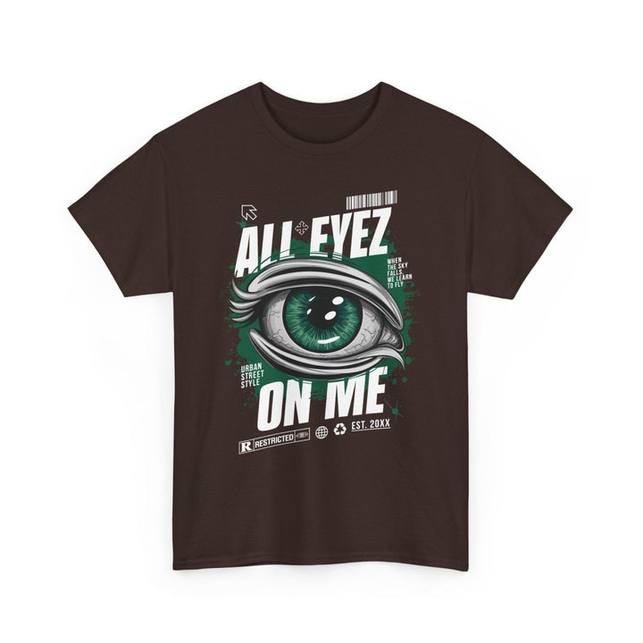 Unisex Heavy Cotton Tee - 'All Eyez On Me' Graphic Tee for Music Lovers - Red - S - Unisex Heavy Cotton Tee - 'All Eyez On Me' Graphic Tee for Music Lovers - Tatoo Tee