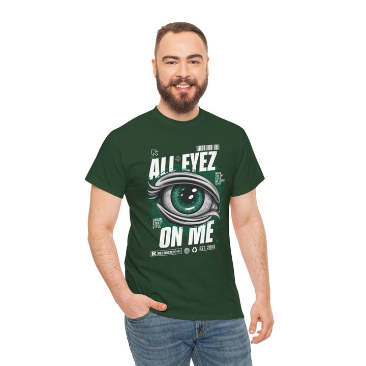 Unisex Heavy Cotton Tee - 'All Eyez On Me' Graphic Tee for Music Lovers - Red - S - Unisex Heavy Cotton Tee - 'All Eyez On Me' Graphic Tee for Music Lovers - Tatoo Tee