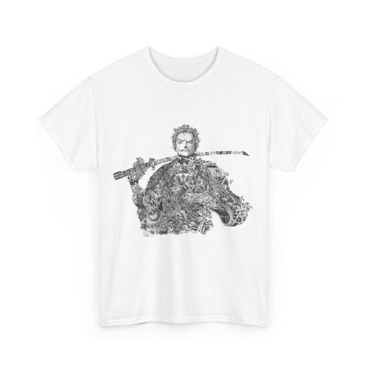 Unisex Heavy Cotton Tee - Artistic Samurai Design, Casual Streetwear for Anime Fans - Purple - S - Unisex Heavy Cotton Tee - Artistic Samurai Design, Casual Streetwear for Anime Fans - Tatoo Tee