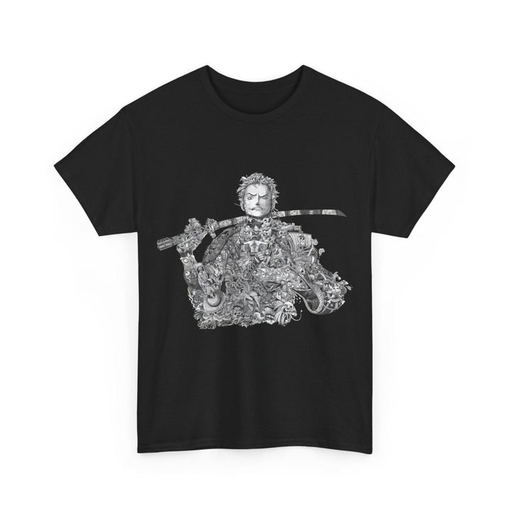 Unisex Heavy Cotton Tee - Artistic Samurai Design, Casual Streetwear for Anime Fans - Purple - S - Unisex Heavy Cotton Tee - Artistic Samurai Design, Casual Streetwear for Anime Fans - Tatoo Tee