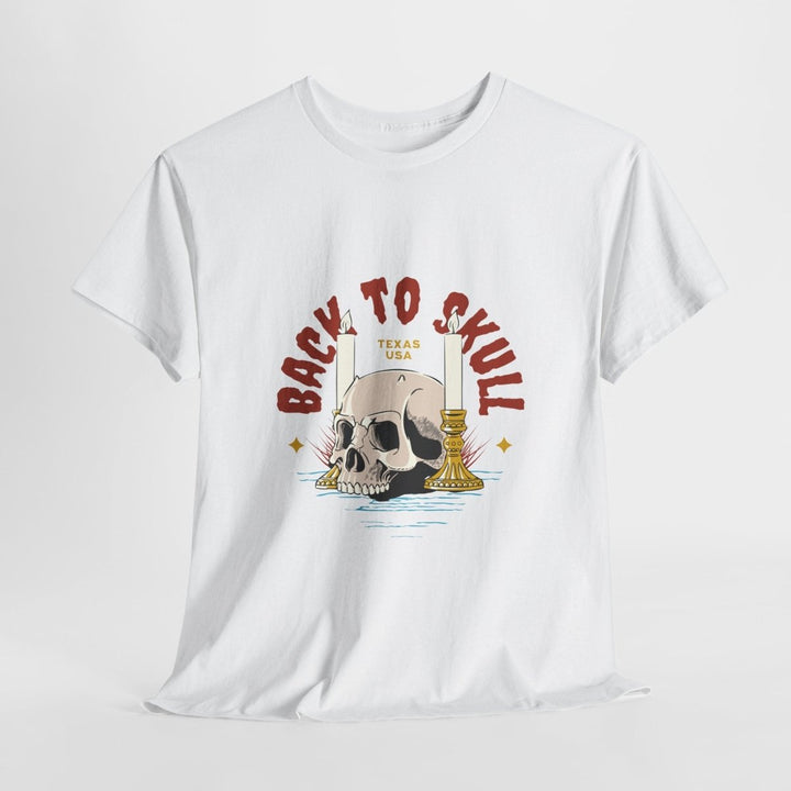Unisex Heavy Cotton Tee - 'Back to Skull' Graphic Tee for Casual Vibes - Light Pink - S - Unisex Heavy Cotton Tee - 'Back to Skull' Graphic Tee for Casual Vibes - Tatoo Tee
