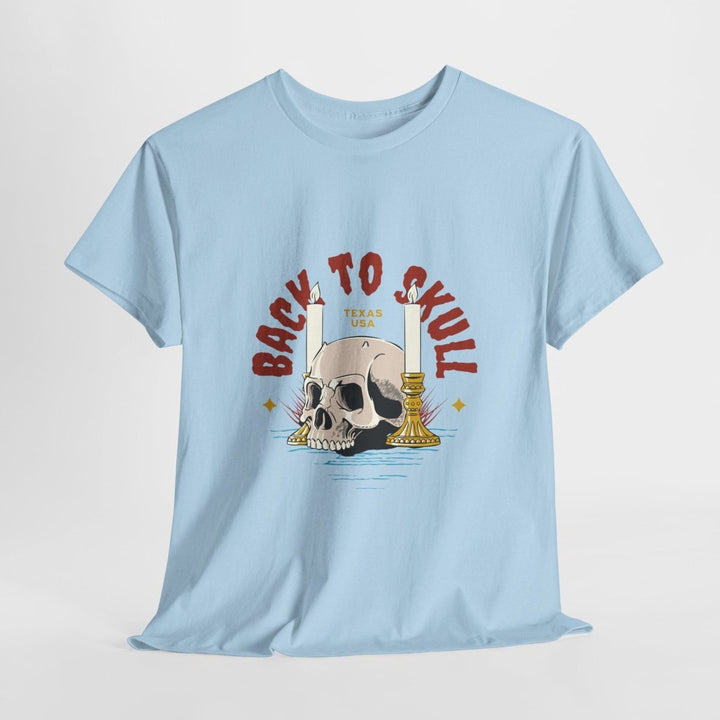 Unisex Heavy Cotton Tee - 'Back to Skull' Graphic Tee for Casual Vibes - Light Pink - S - Unisex Heavy Cotton Tee - 'Back to Skull' Graphic Tee for Casual Vibes - Tatoo Tee