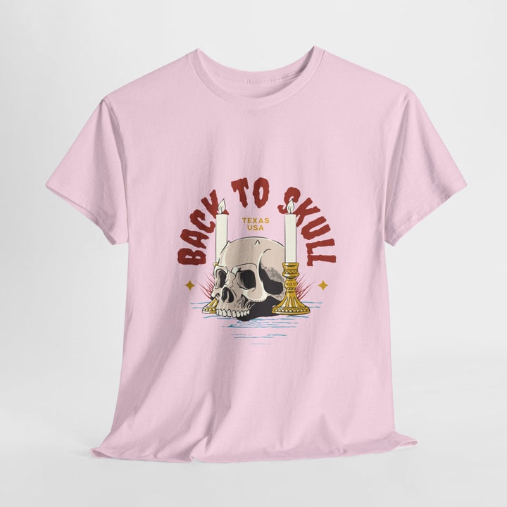 Unisex Heavy Cotton Tee - 'Back to Skull' Graphic Tee for Casual Vibes - Light Pink - S - Unisex Heavy Cotton Tee - 'Back to Skull' Graphic Tee for Casual Vibes - Tatoo Tee