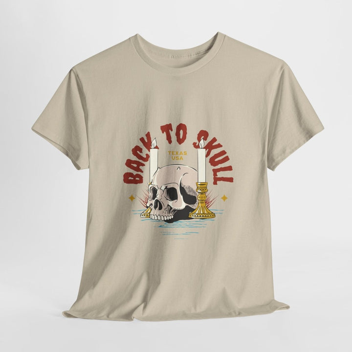 Unisex Heavy Cotton Tee - 'Back to Skull' Graphic Tee for Casual Vibes - Light Pink - S - Unisex Heavy Cotton Tee - 'Back to Skull' Graphic Tee for Casual Vibes - Tatoo Tee