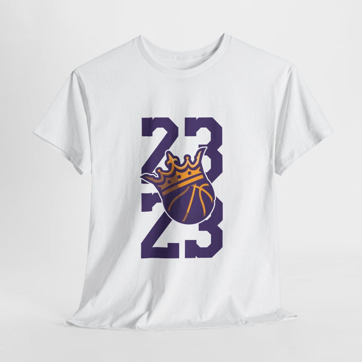 Unisex Heavy Cotton Tee - Basketball Crown 23 Design - Cardinal Red - S - Unisex Heavy Cotton Tee - Basketball Crown 23 Design - Tatoo Tee