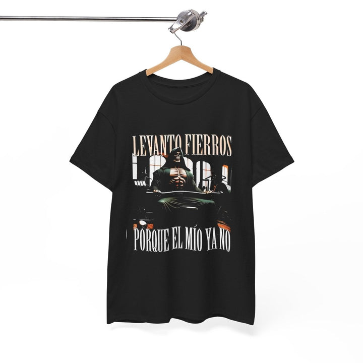 Unisex Heavy Cotton Tee - "Levantó Fierros" Graphic Shirt for Bold Statements - Black - S - Unisex Heavy Cotton Tee - "Levantó Fierros" Graphic Shirt for Bold Statements - Tatoo Tee