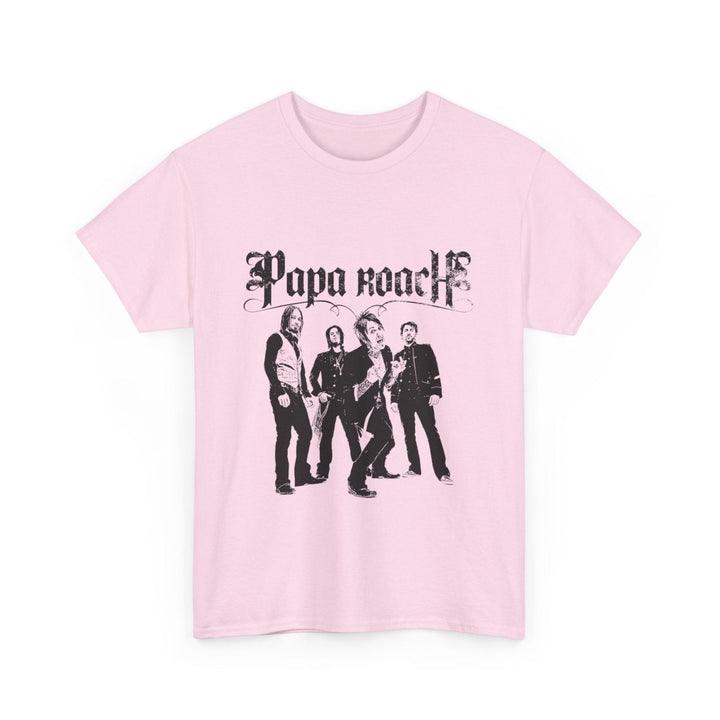 Unisex Heavy Cotton Tee - Papa Roach Band Tee for Music Lovers - Light Pink - S - Unisex Heavy Cotton Tee - Papa Roach Band Tee for Music Lovers - Tatoo Tee