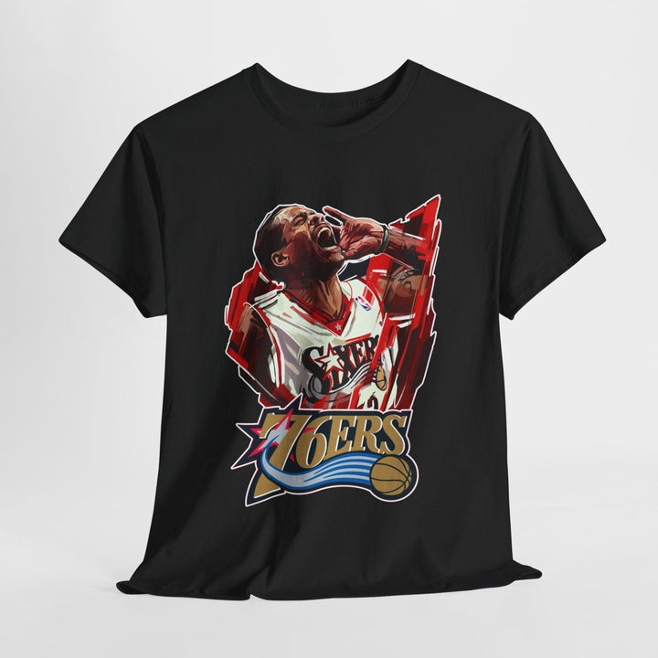 Unisex Heavy Cotton Tee - Retro Basketball Vibes Featured - Red - S - Unisex Heavy Cotton Tee - Retro Basketball Vibes Featured - Tatoo Tee