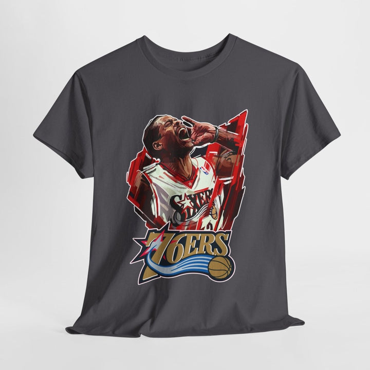 Unisex Heavy Cotton Tee - Retro Basketball Vibes Featured - Red - S - Unisex Heavy Cotton Tee - Retro Basketball Vibes Featured - Tatoo Tee