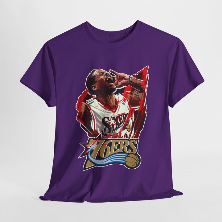 Unisex Heavy Cotton Tee - Retro Basketball Vibes Featured - Red - S - Unisex Heavy Cotton Tee - Retro Basketball Vibes Featured - Tatoo Tee