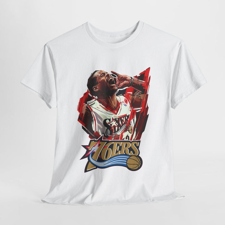 Unisex Heavy Cotton Tee - Retro Basketball Vibes Featured - Red - S - Unisex Heavy Cotton Tee - Retro Basketball Vibes Featured - Tatoo Tee