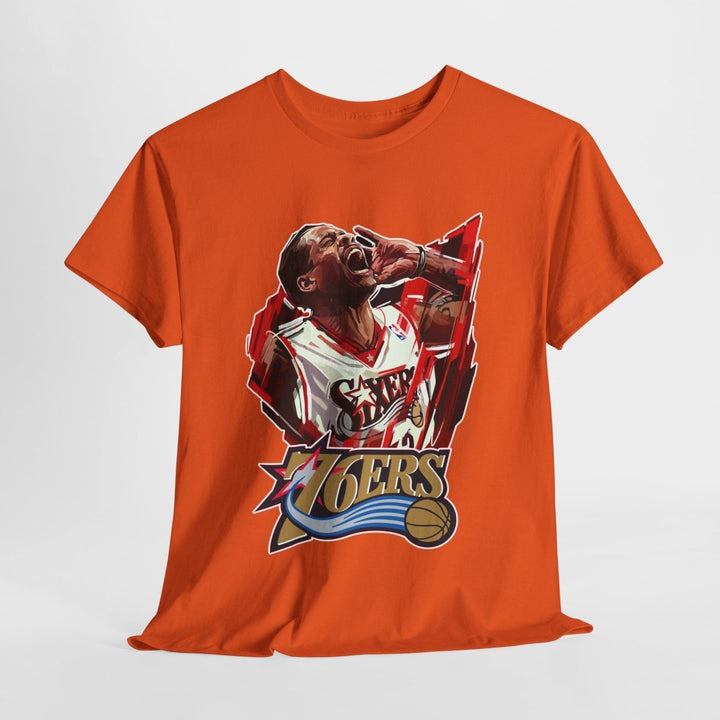 Unisex Heavy Cotton Tee - Retro Basketball Vibes Featured - Red - S - Unisex Heavy Cotton Tee - Retro Basketball Vibes Featured - Tatoo Tee