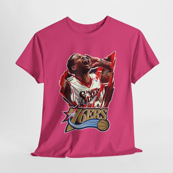 Unisex Heavy Cotton Tee - Retro Basketball Vibes Featured - Red - S - Unisex Heavy Cotton Tee - Retro Basketball Vibes Featured - Tatoo Tee
