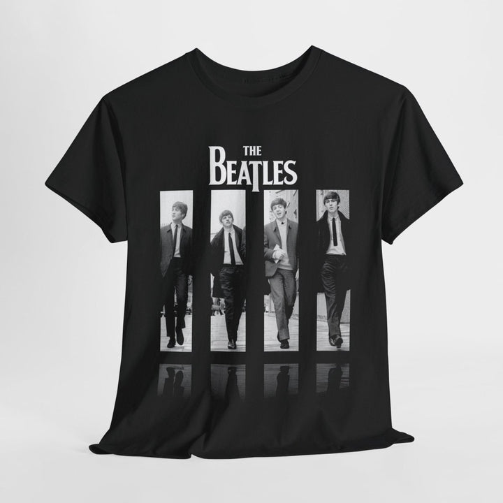 Unisex Heavy Cotton Tee - Retro Beatles Graphic Tee for Music Lovers - Black - S - Unisex Heavy Cotton Tee - Retro Beatles Graphic Tee for Music Lovers - Tatoo Tee