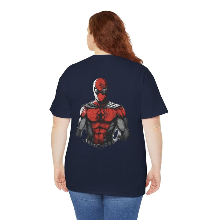 Unisex Heavy Cotton Tee - Spider - Man Graphic T-Shirt for Comic Fans - Navy - S - Unisex Heavy Cotton Tee - Spider - Man Graphic T-Shirt for Comic Fans - Tatoo Tee