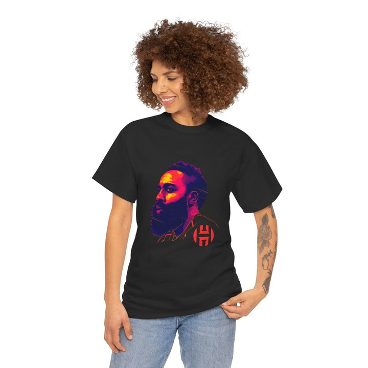 Unisex Heavy Cotton Tee - Vibrant Portrait Design - Black - S - Unisex Heavy Cotton Tee - Vibrant Portrait Design - Tatoo Tee