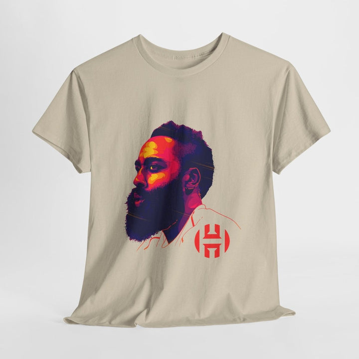 Unisex Heavy Cotton Tee - Vibrant Portrait Design - Purple - S - Unisex Heavy Cotton Tee - Vibrant Portrait Design - Tatoo Tee