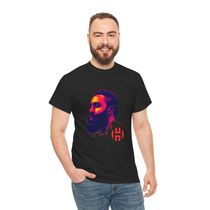 Unisex Heavy Cotton Tee - Vibrant Portrait Design - Purple - S - Unisex Heavy Cotton Tee - Vibrant Portrait Design - Tatoo Tee