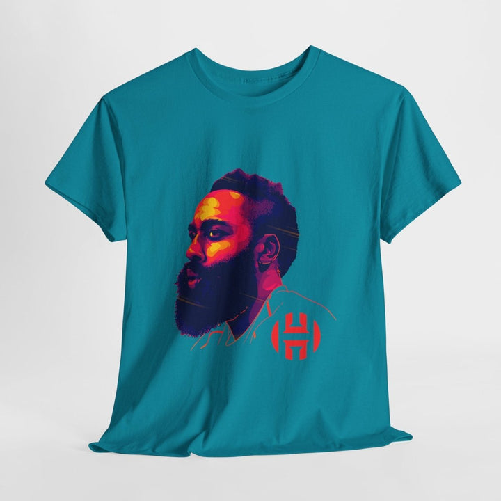 Unisex Heavy Cotton Tee - Vibrant Portrait Design - Purple - S - Unisex Heavy Cotton Tee - Vibrant Portrait Design - Tatoo Tee