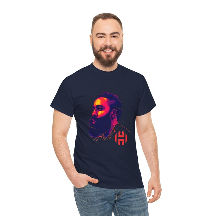 Unisex Heavy Cotton Tee - Vibrant Portrait Design - Purple - S - Unisex Heavy Cotton Tee - Vibrant Portrait Design - Tatoo Tee