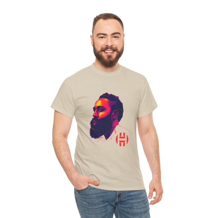 Unisex Heavy Cotton Tee - Vibrant Portrait Design - Purple - S - Unisex Heavy Cotton Tee - Vibrant Portrait Design - Tatoo Tee