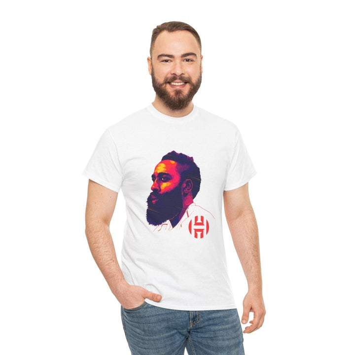 Unisex Heavy Cotton Tee - Vibrant Portrait Design - Purple - S - Unisex Heavy Cotton Tee - Vibrant Portrait Design - Tatoo Tee